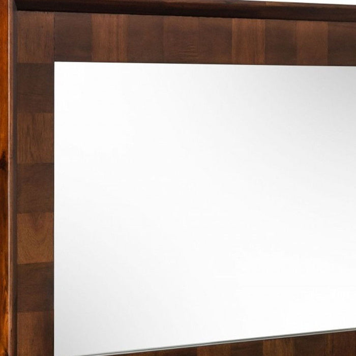 32" Solid Framed Accent Mirror - Dark Brown