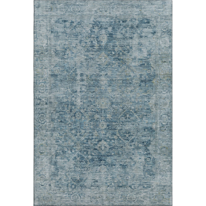 10' X 14' Oriental Washable Area Rug With UV Protection (700937) - Blue / Gray