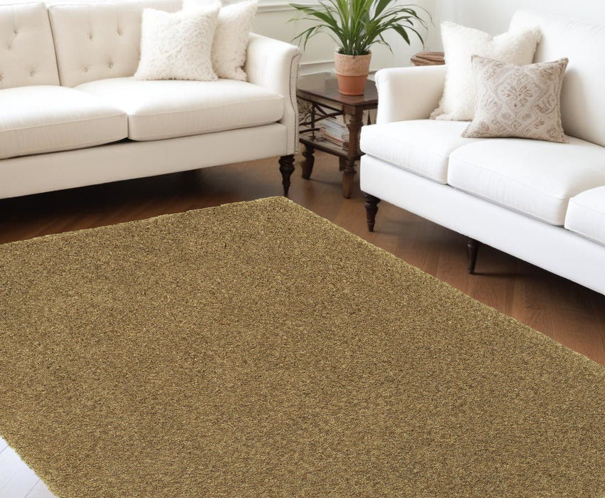 8' x 11' Shag Tufted Handmade Stain Resistant Area Rug - Rich Gold