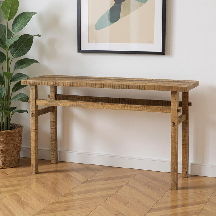 Solid Wood Distressed Console Table (605611) - Brown