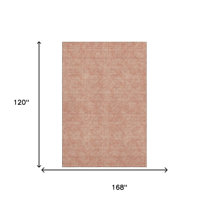 10' X 14' Geometric Washable Area Rug With UV Protection (682841) - Copper / Ivory