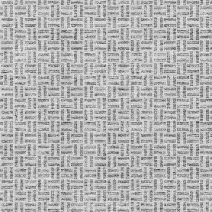 10' X 14' Geometric Washable Area Rug With UV Protection (672416) - Gray / Ivory
