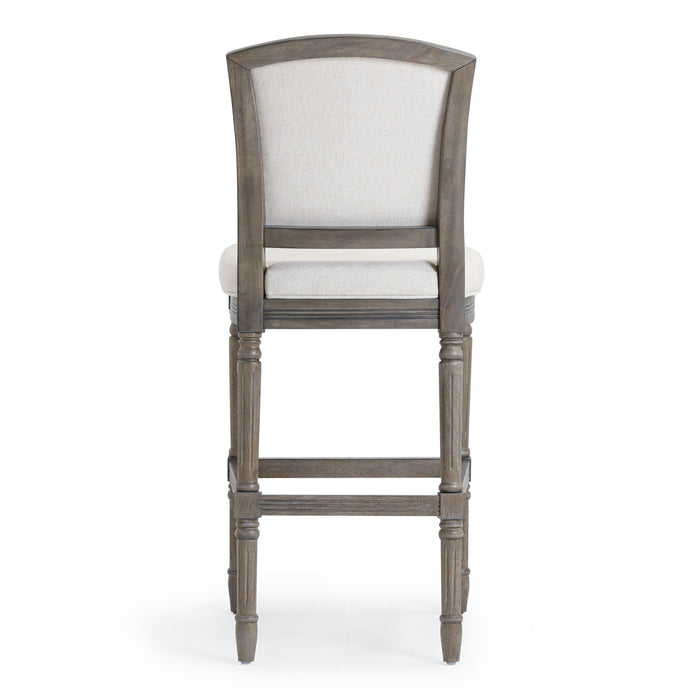 Fabric Solid Wood Counter Height Bar Chair - Gray