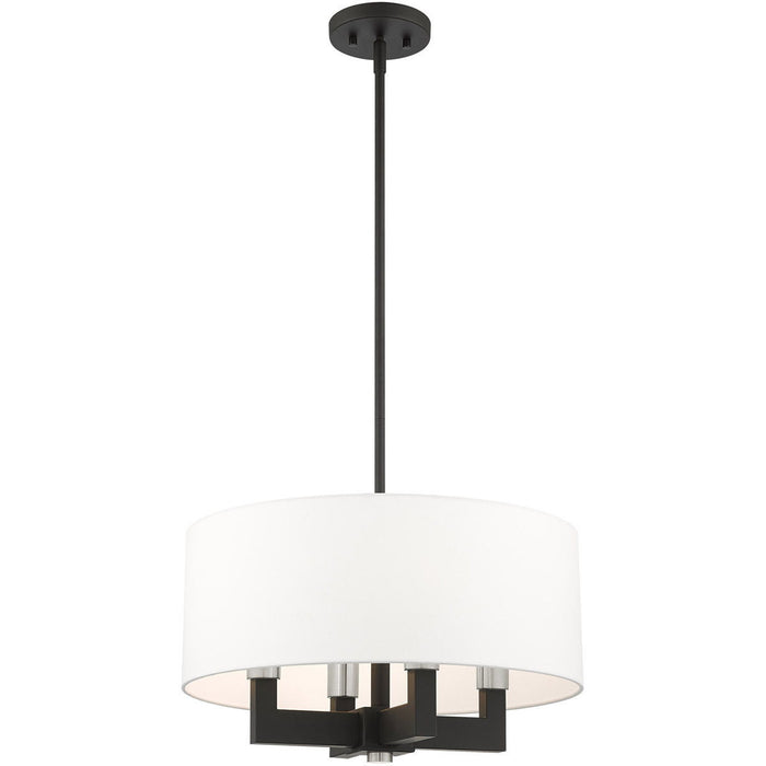 19'' Four Light Dimmable Chandelier With Shades - Black