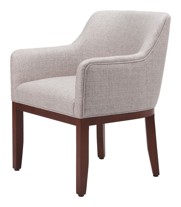 Upholstered Fabric Dining Arm Chair - Gray / Brown