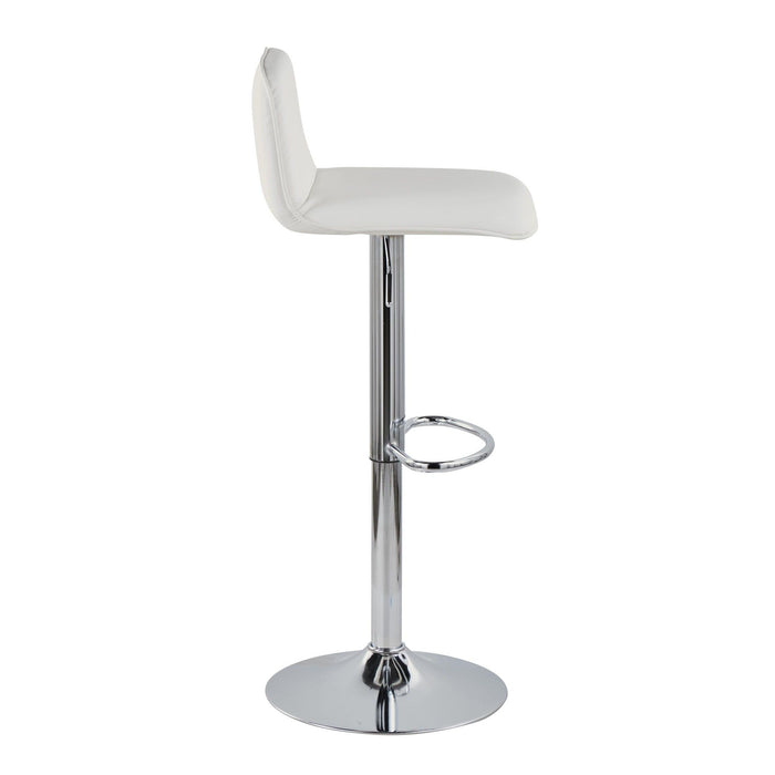 Casper - Contemporary Adjustable Barstool (Set of 2) - Chrome Frame