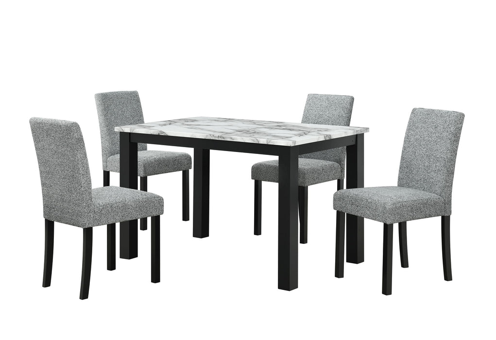 D8032 - 2 Piece Dining Room Set (Dining Table And Dining Chair) - Black / Silver