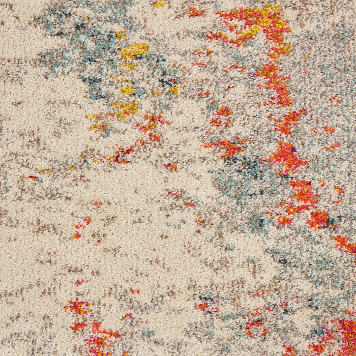 9' X 12' Abstract Power Loom Area Rug - Ivory