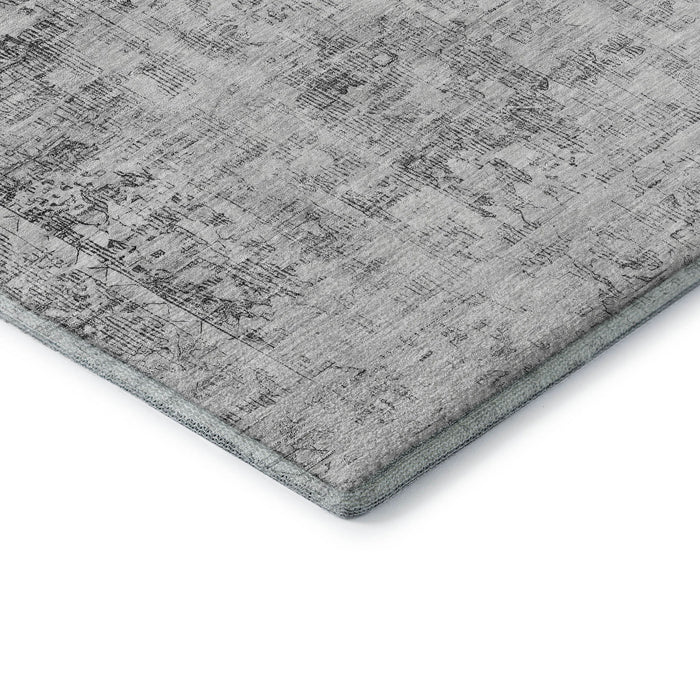 10' X 14' Oriental Washable Area Rug With UV Protection (691986) - Charcoal / Silver
