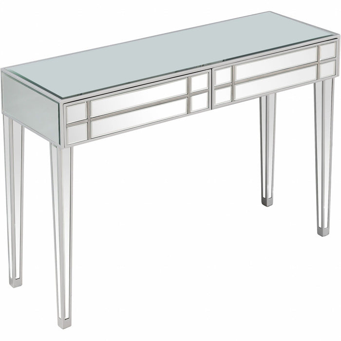Mirrored Glass Console Table - Silver