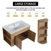 Modern wall-mounted bathroom vanity with sink, storage rack, soft-close doors, plywood construction, in imitative oak finish by Giga.