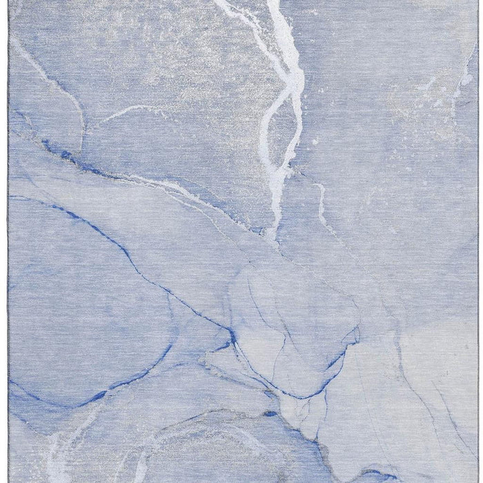 10' X 14' Abstract Washable Area Rug With UV Protection (646960) - Blue / Ivory