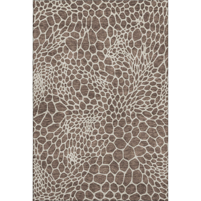 10' X 14' Geometric Washable Area Rug With UV Protection (673043) - Brown / Beige