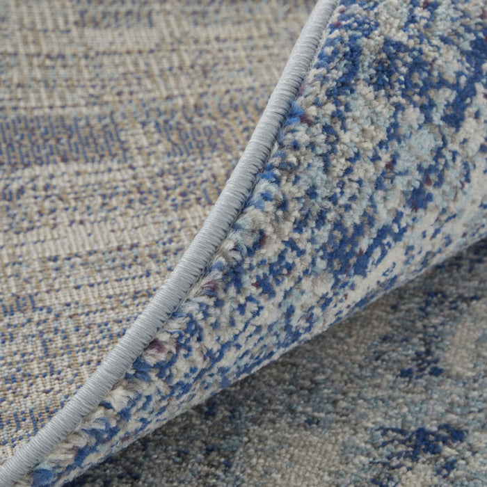10' x 14' Abstract Power Loom Stain Resistant Area Rug - Ivory And Blue
