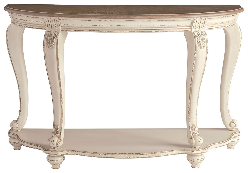 Realyn - Sofa Table - White / Brown