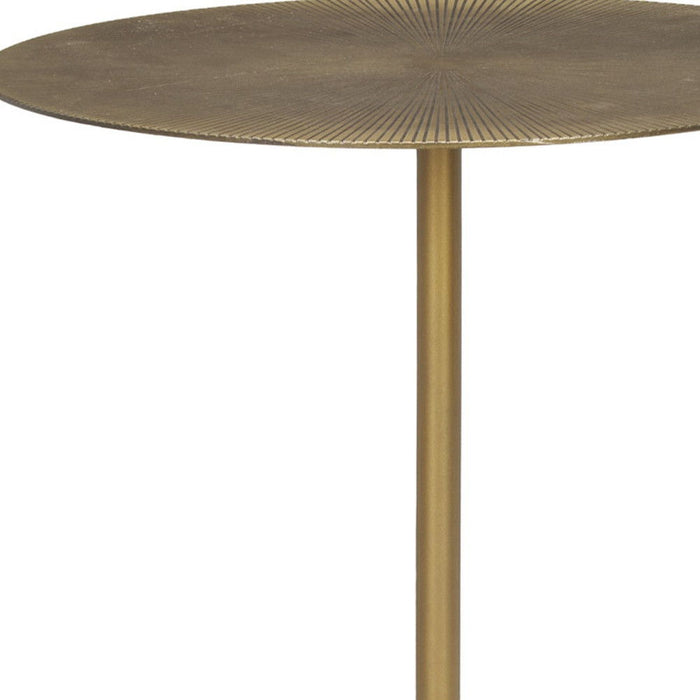 Iron Wood Tray Table - Gold / White