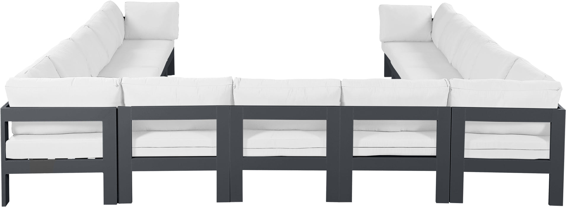 Nizuc - Outdoor Patio 13 Piece Modular Sectional With Gray Frame