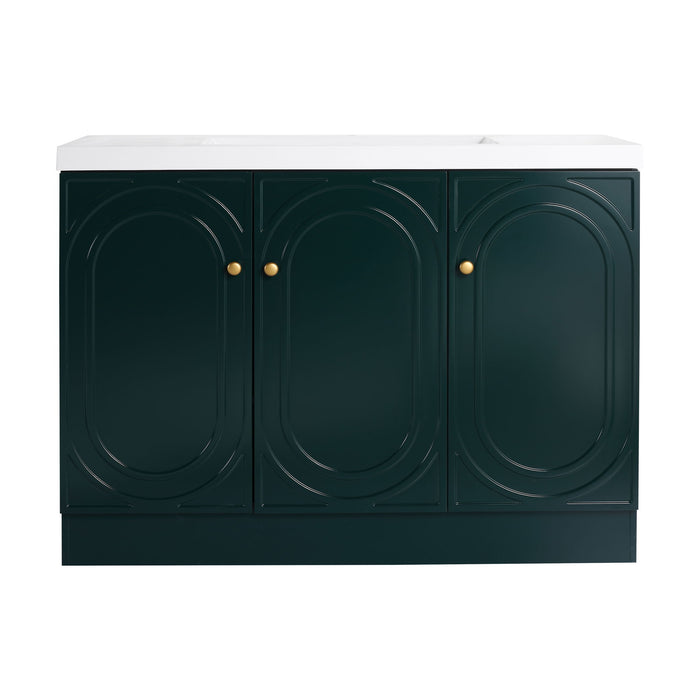 Giga contemporary freestanding bathroom vanity with resin sink and soft-close cabinet doors, modern and stylish bathroom furniture