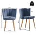 Giga modern dining chair set with wood-colored iron tube legs, shorthair cushions, and comfortable backrest, suitable for dining or living rooms.