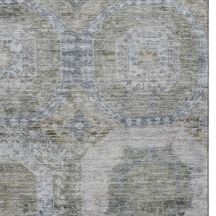 10' X 14' Abstract Geometric Washable Area Rug With UV Protection (708958) - Coffee / Gray