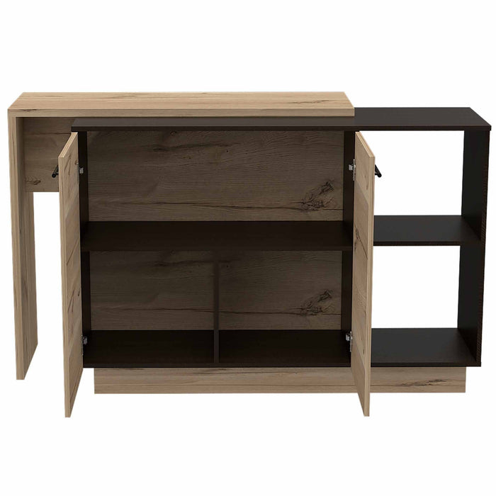 59" Kitchen Island With Storage - Natural / Black