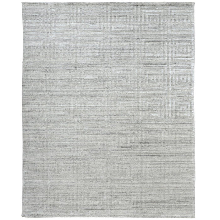 6' x 9' Geometric Hand Woven Area Rug - Ivory