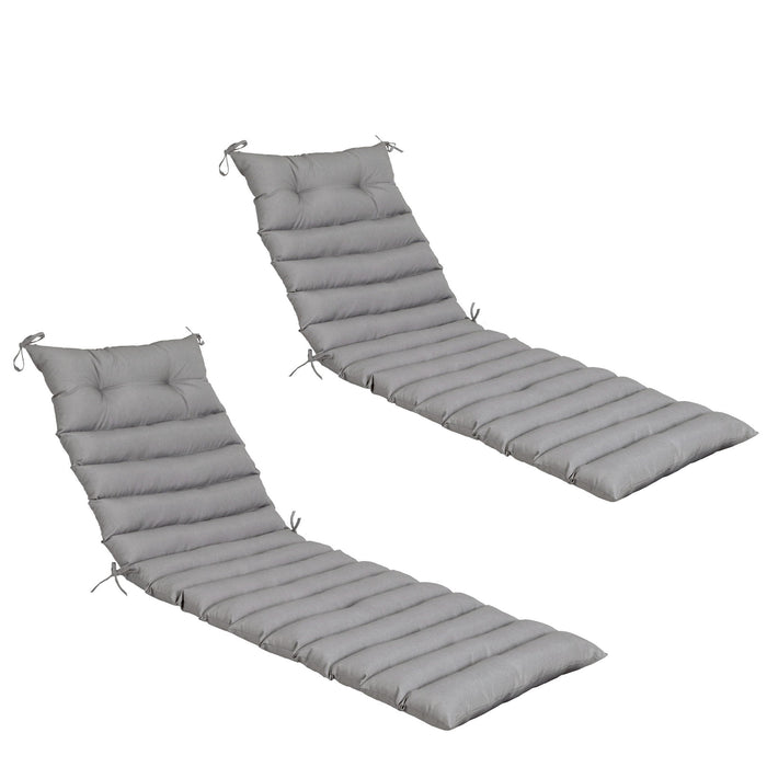 Giga 2-piece outdoor chaise lounge chair cushions set with plush back and seat cushions for outdoor patio furniture.