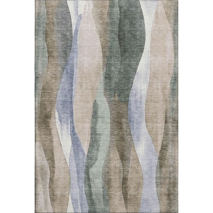 10' X 14' Abstract Washable Area Rug With UV Protection (710262) - Beige / Blue / Ivory
