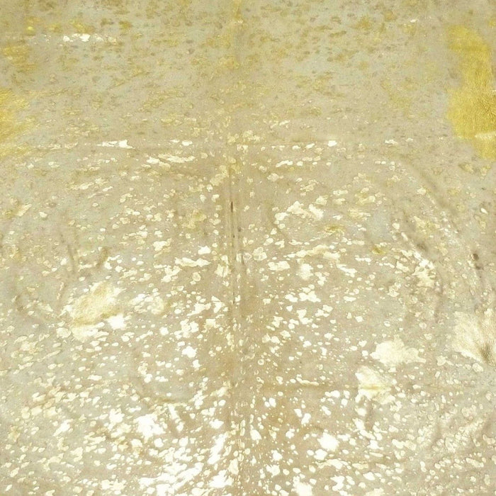6.5' Devore Brindled Cowhide Rug - Gold