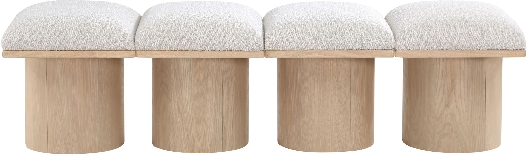 Pavilion - 4 Piece Modular Bench With Natural Base