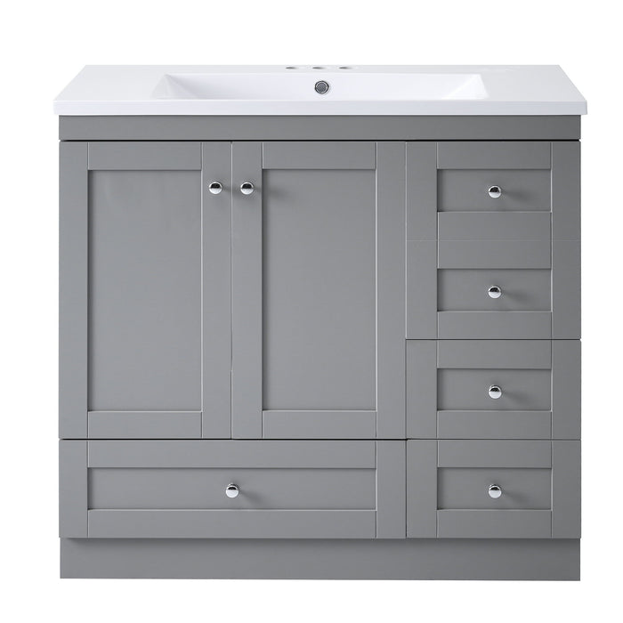 Giga free-standing bathroom vanity cabinet with sink, soft-close drawers and doors, modern design, sleek bathroom furniture