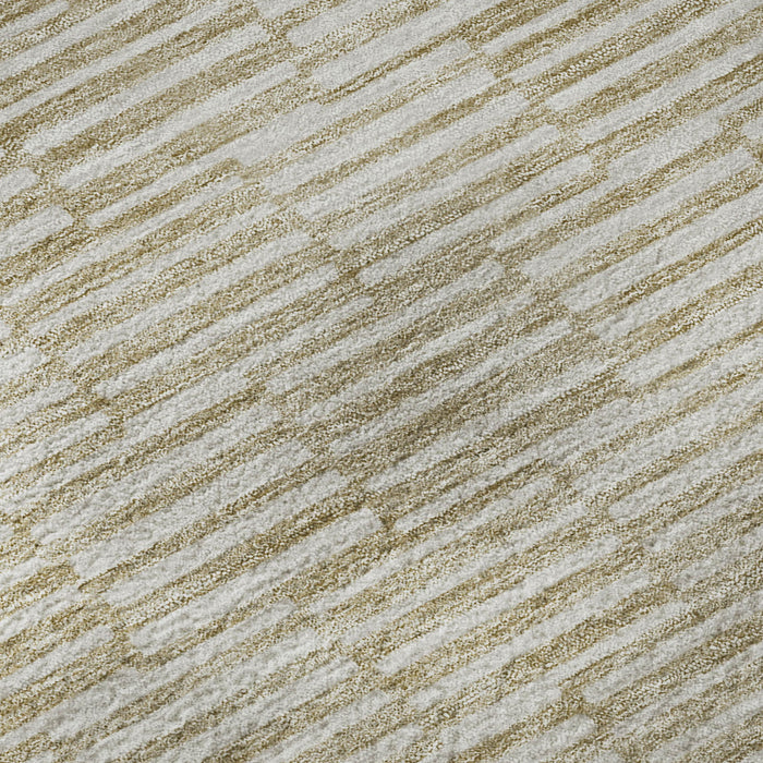 10' X 14' Abstract Geometric Washable Area Rug With UV Protection (672953) - Beige / Ivory