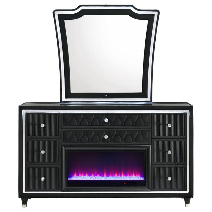 Lorient - 8-Drawer LED Bedroom Flame Box Dresser