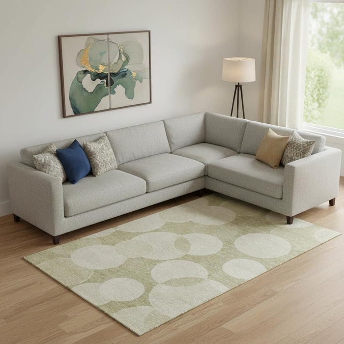 10' X 14' Geometric Washable Area Rug With UV Protection (700175) - Tan / Beige