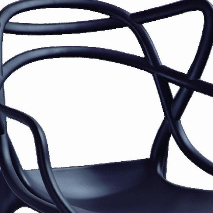 Heavy Duty Plastic Dining Arm Chairs (Set of 4) - Black