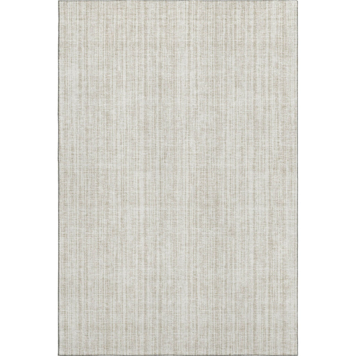 10' X 14' Striped Washable Area Rug With UV Protection - Ivory And Beige