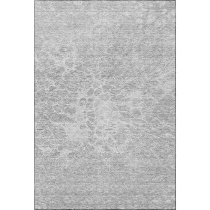 10' X 14' Abstract Washable Area Rug With UV Protection (654620) - Silver / Gray