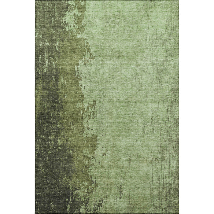 10' X 14' Abstract Washable Area Rug With UV Protection (707839) - Artichoke Green / Beige