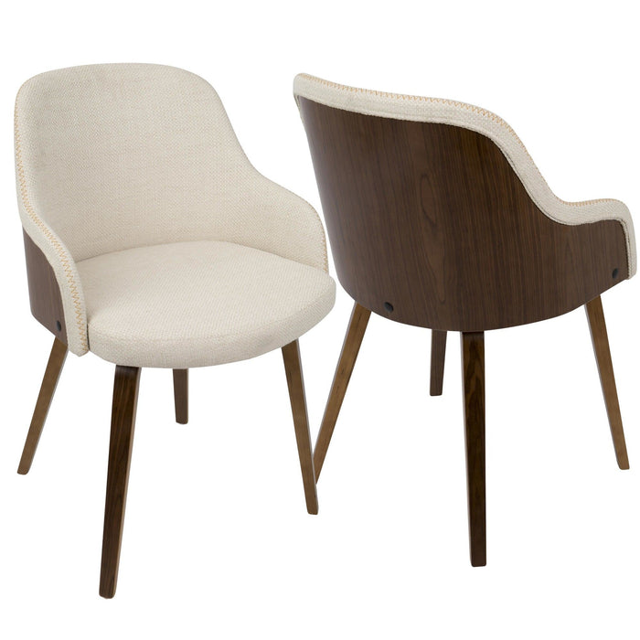 Bacci - Dining Chair - Walnut Wood And Cream Fabric