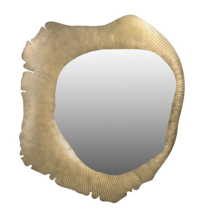 40" Abstract Brass Iron Framed Accent Mirror - Bronze