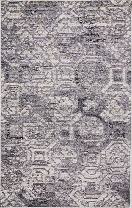 8' x 10' Wool Abstract Hand Tufted Area Rug - Ivory And Gray