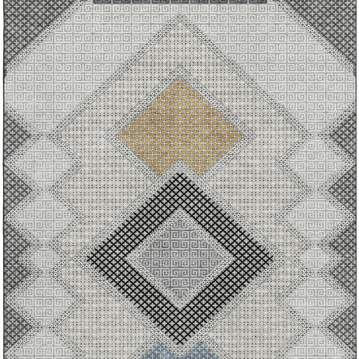 10' X 14' Geometric Washable Area Rug With UV Protection (718304) - Gray / Charcoal