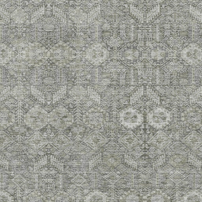 9' X 12' Tribal Washable Area Rug With UV Protection (649869) - Gray / Ivory