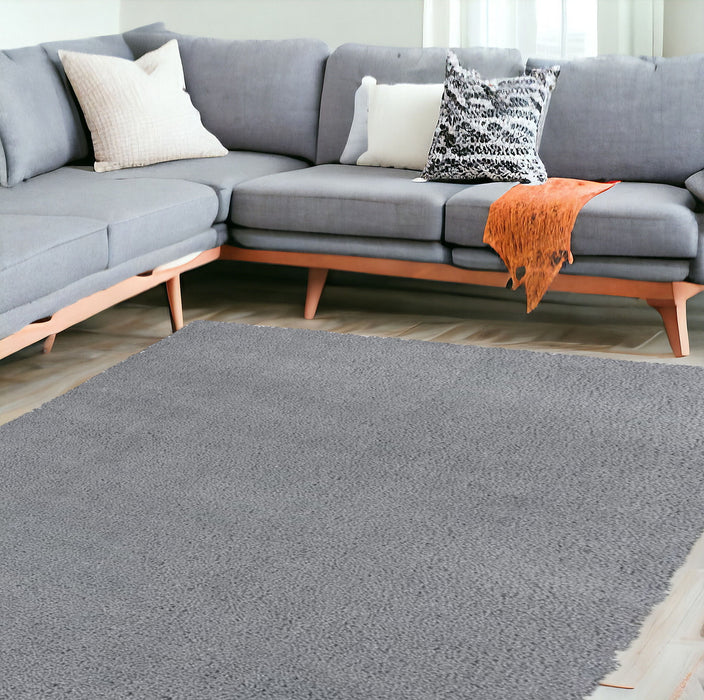 8' x 11' Indoor Shag Rug - Gray