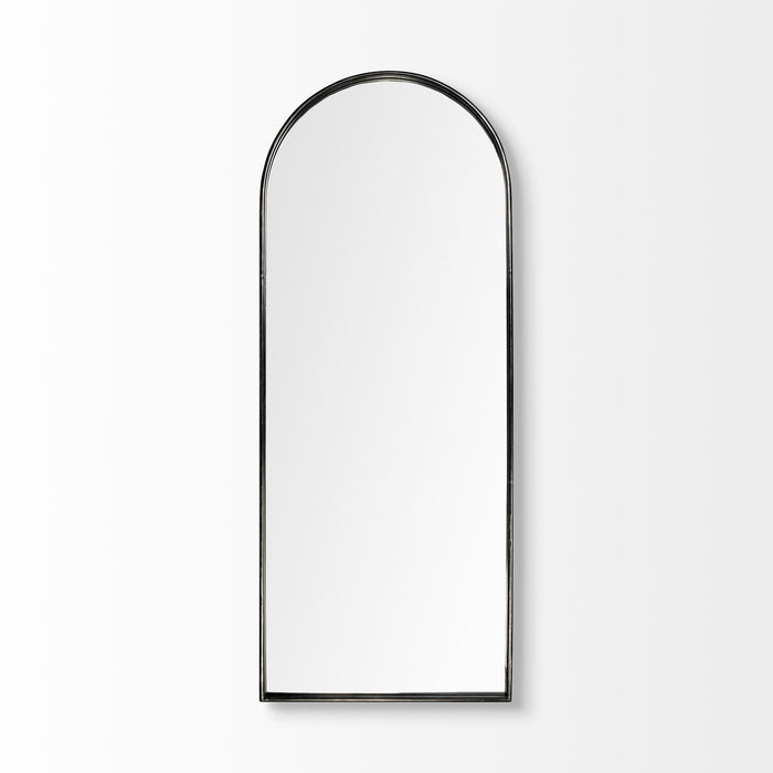Arch Full Length Hanging Metal Mirror - Black