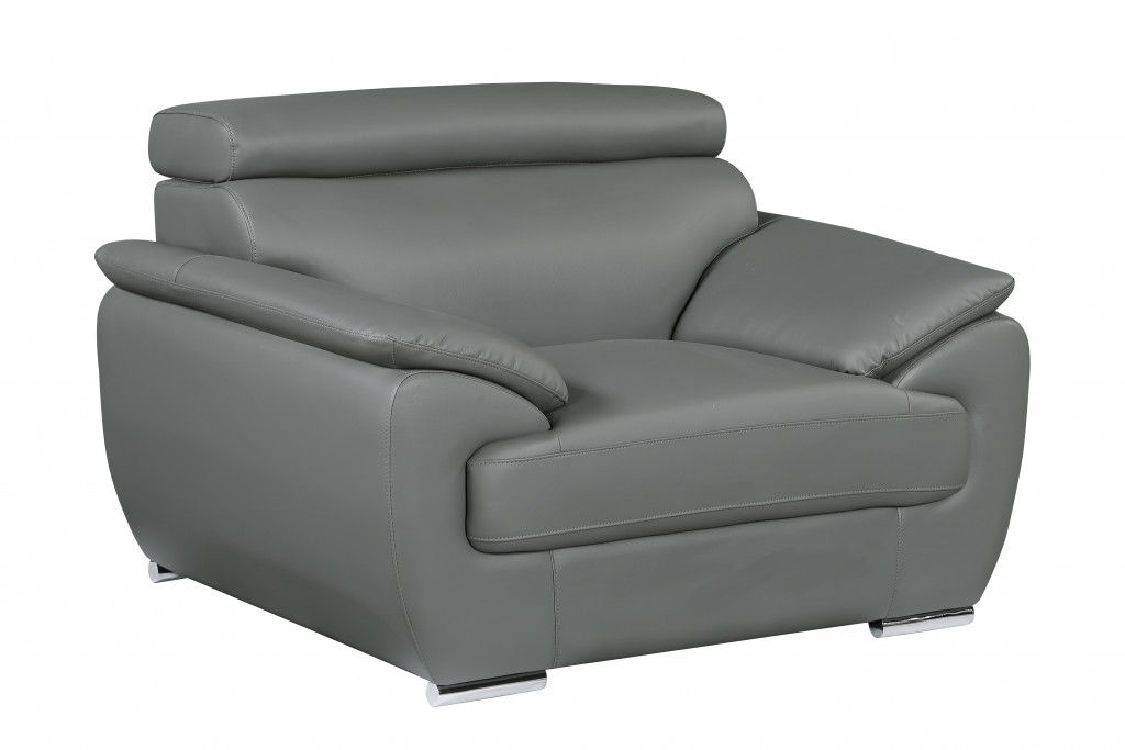 Captivating Leather Chair - Gray