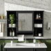 Giga 3-in-1 modern bathroom medicine cabinet with high-definition mirror, adjustable shelf, soft-close door, and towel bar.