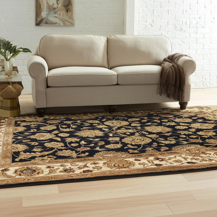5' X 8' Oriental Hand Tufted Area Rug - Black