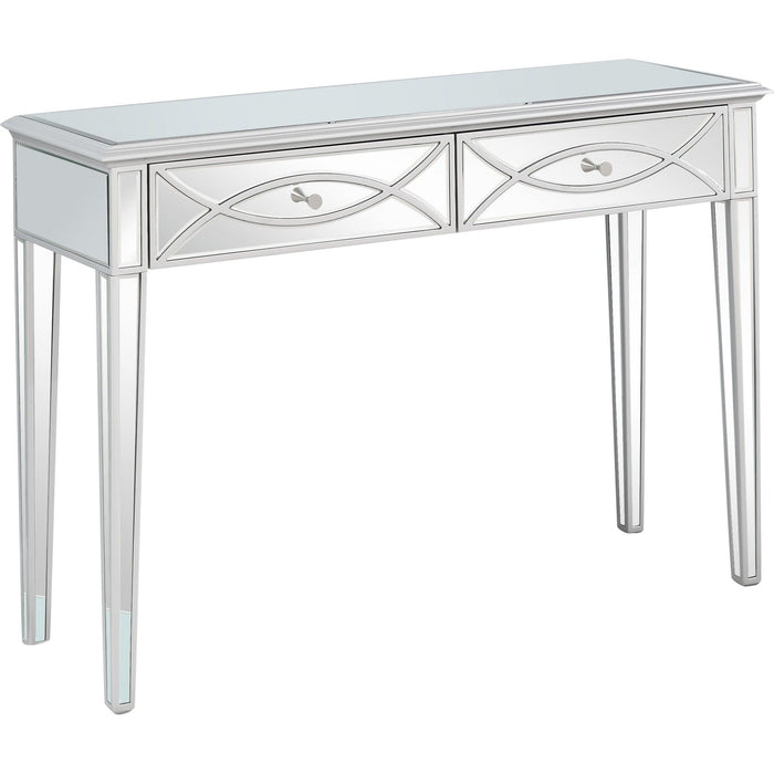 Glass Mirror Console Table - Silver