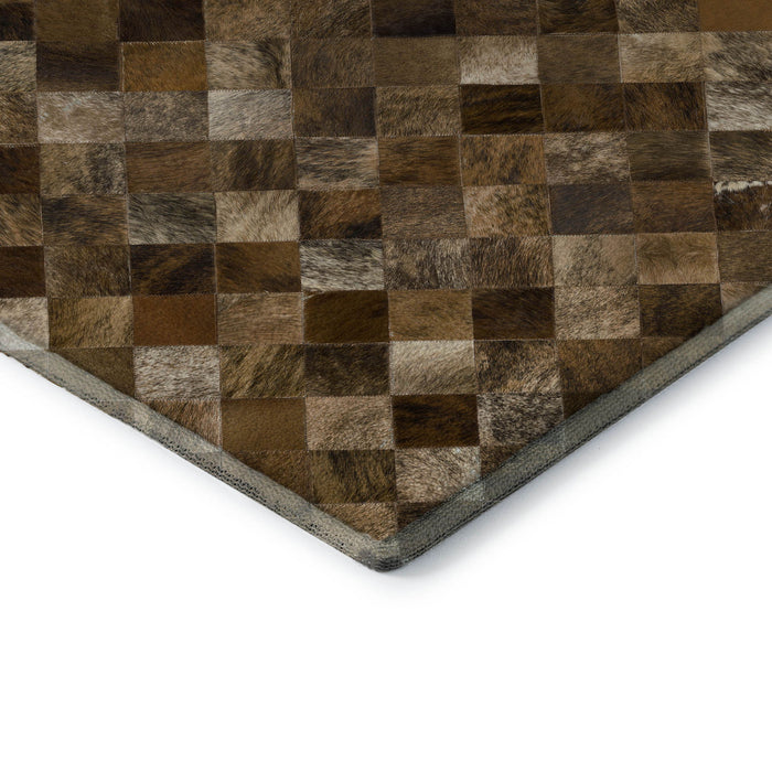 10' X 14' Cowhide Print Washable Area Rug With UV Protection (644658) - Beige / Brown / Coffee